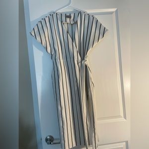 White & Black Striped Dress